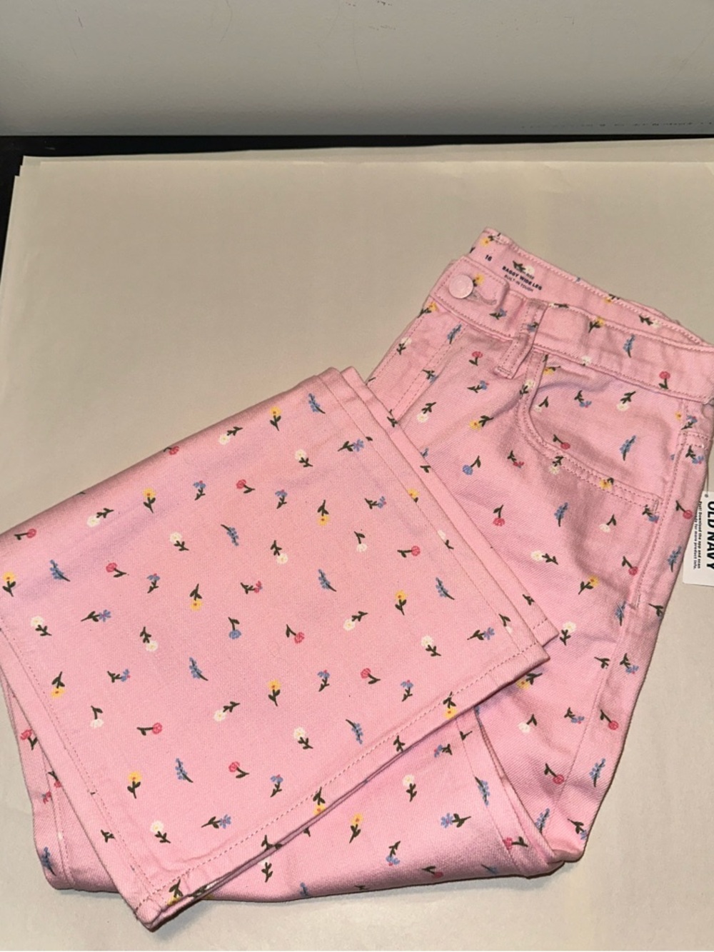 Girls Old Navy Floral Baggy WideLeg Pants
